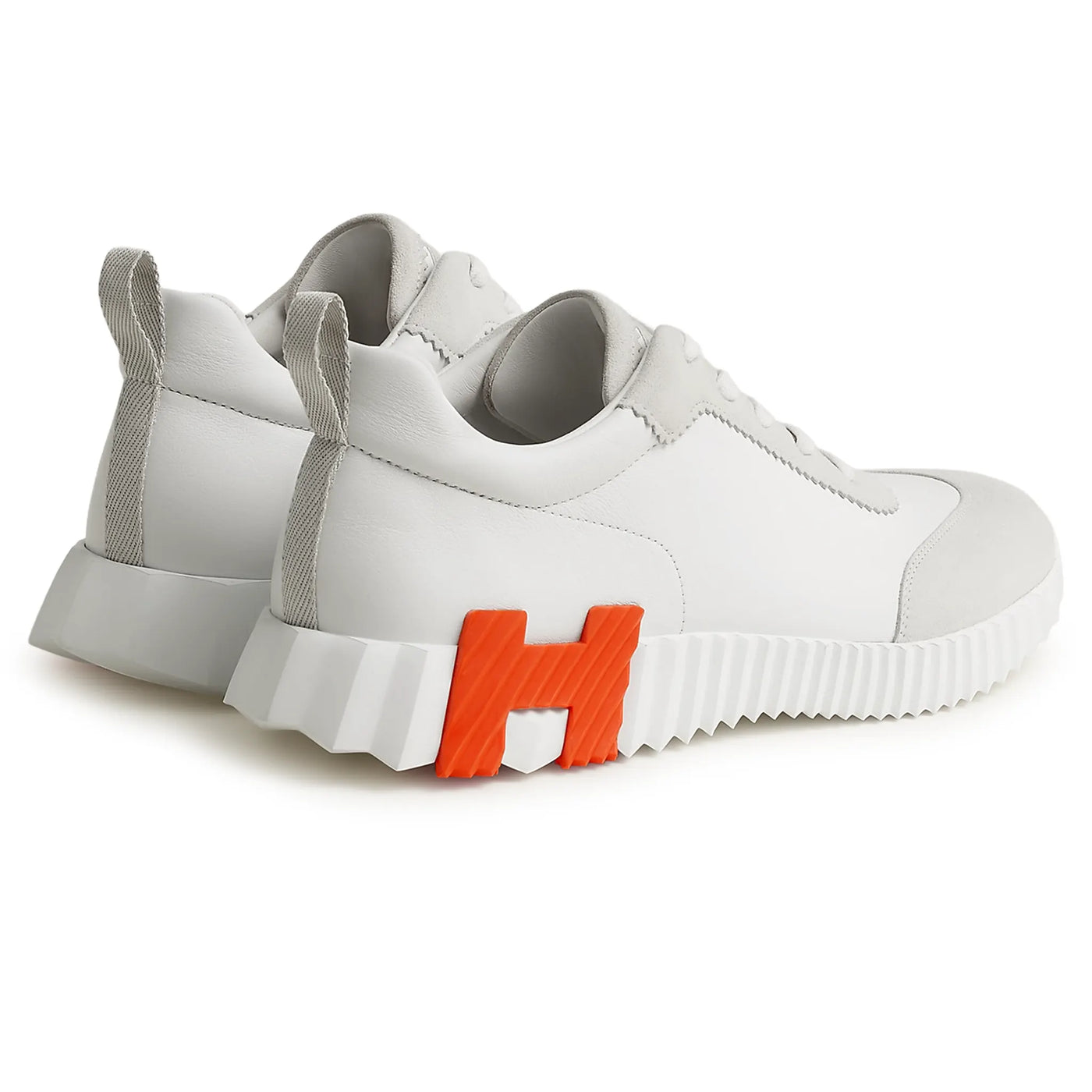 Baskets Hermès Bouncing Calf Blanc Orange — vue 2