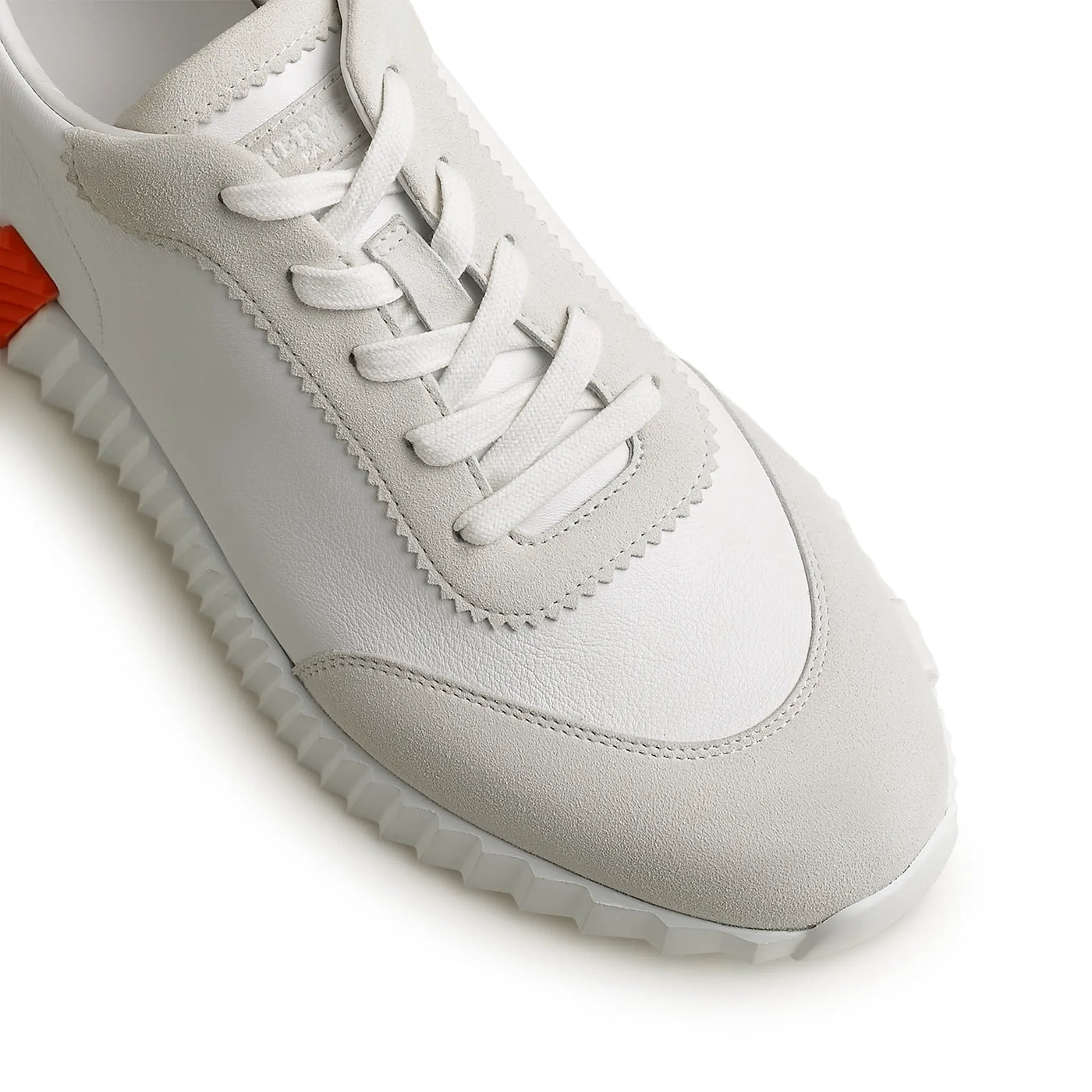 Baskets Hermès Bouncing Calf Blanc Orange — vue 3