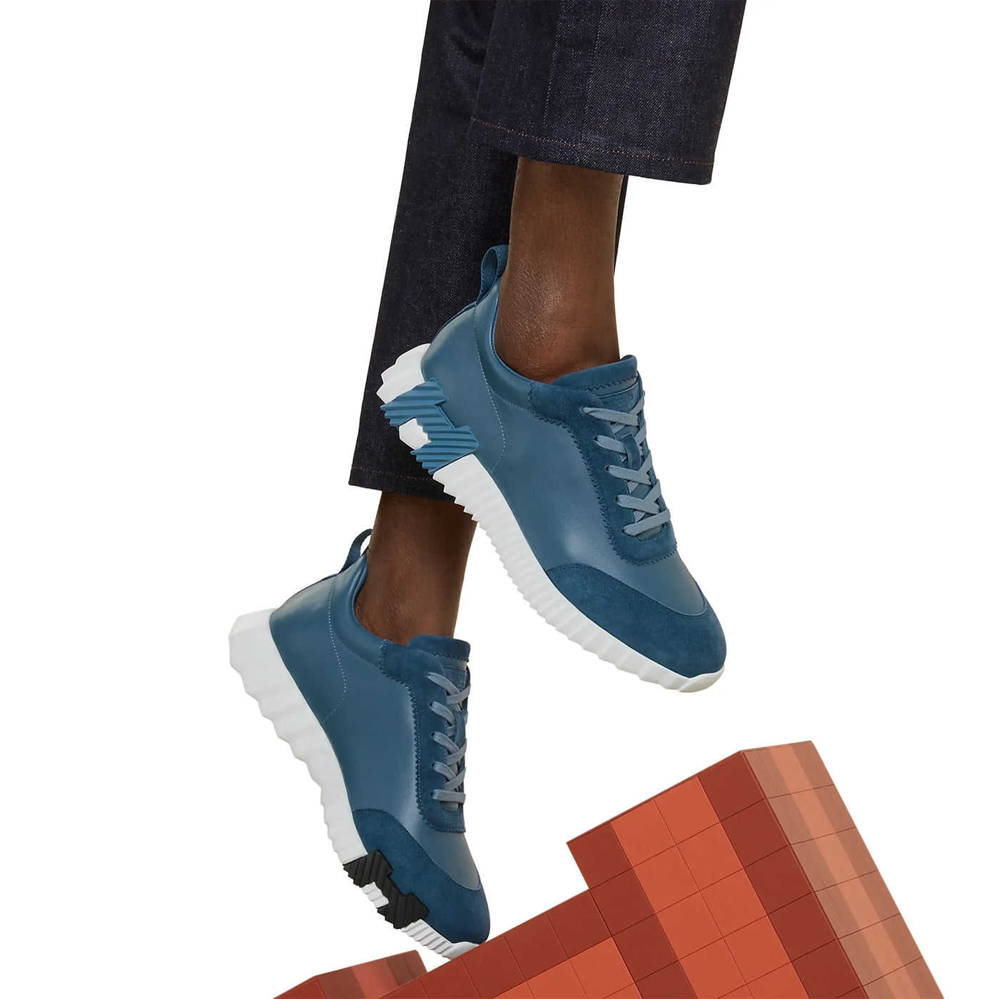 Baskets Hermès Bouncing Bleu Turquin — vue 6