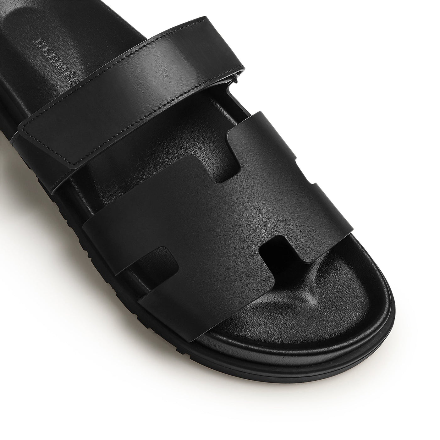 Sandales Hermès Chypre Leather Noir — vue 5