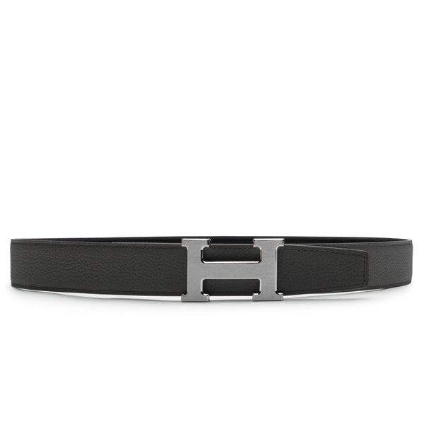 Ceinture Hermès H Buckle Reversible Leather Strap 32mm Noir Étain — alt