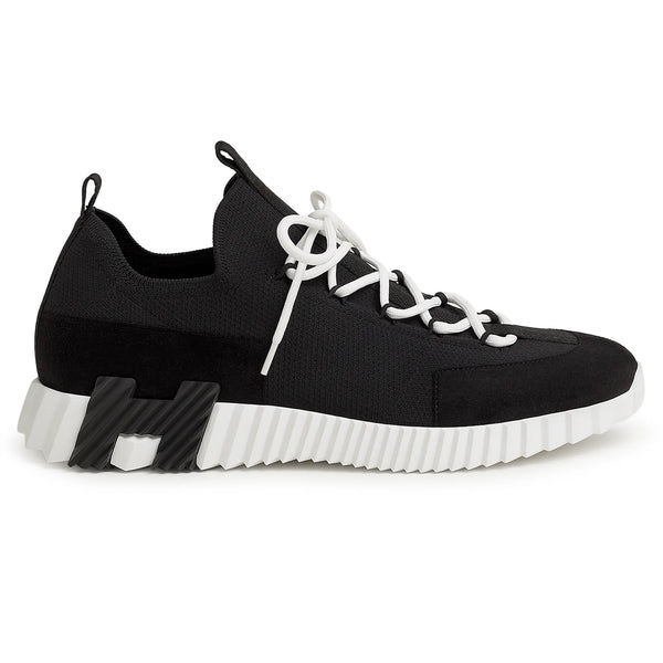 Baskets Hermès Lift Slip-on Noir Blanc