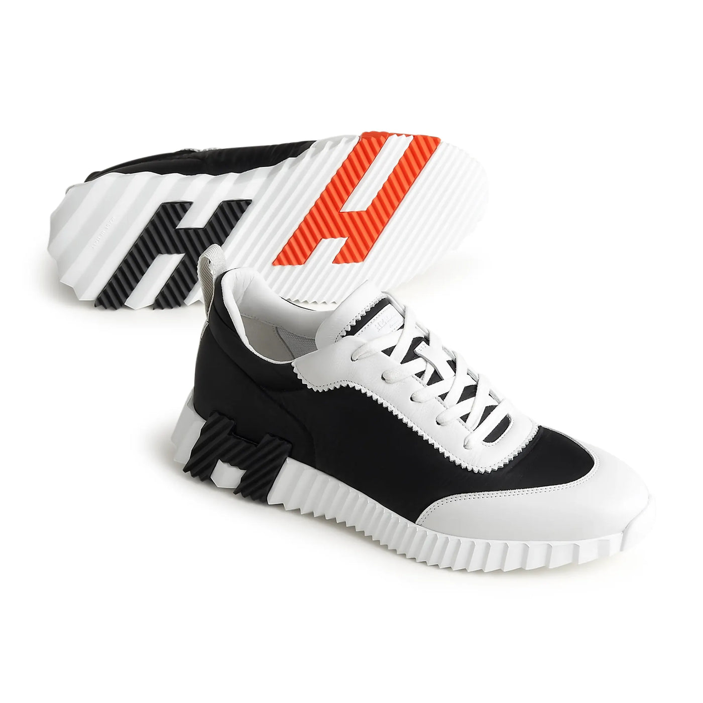 Baskets Hermès Ripstop Bouncing Noir Blanc — vue 4