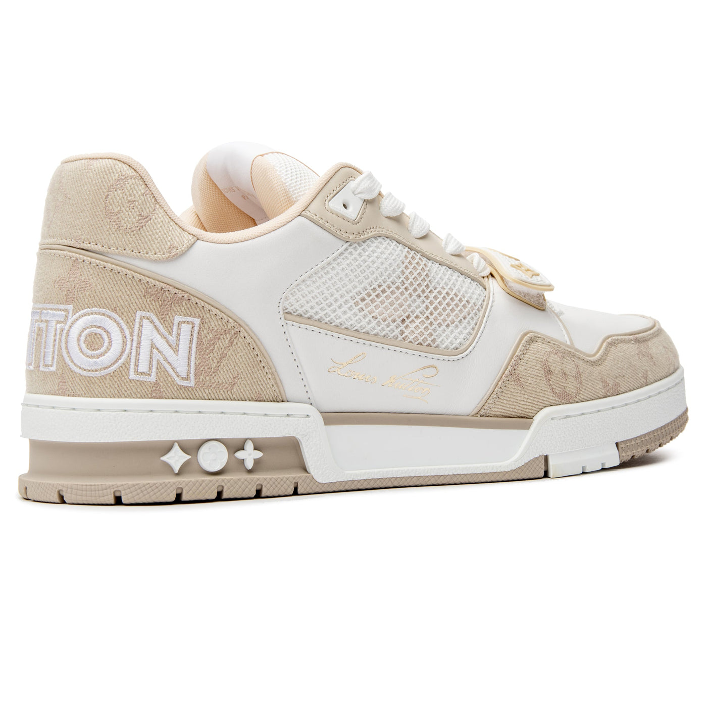 Baskets Louis Vuitton Monogram Beige — vue 3