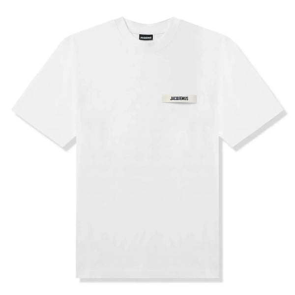 T-Shirt Jacquemus Grosgrain Brand Logo Tab Blanc T Shirt