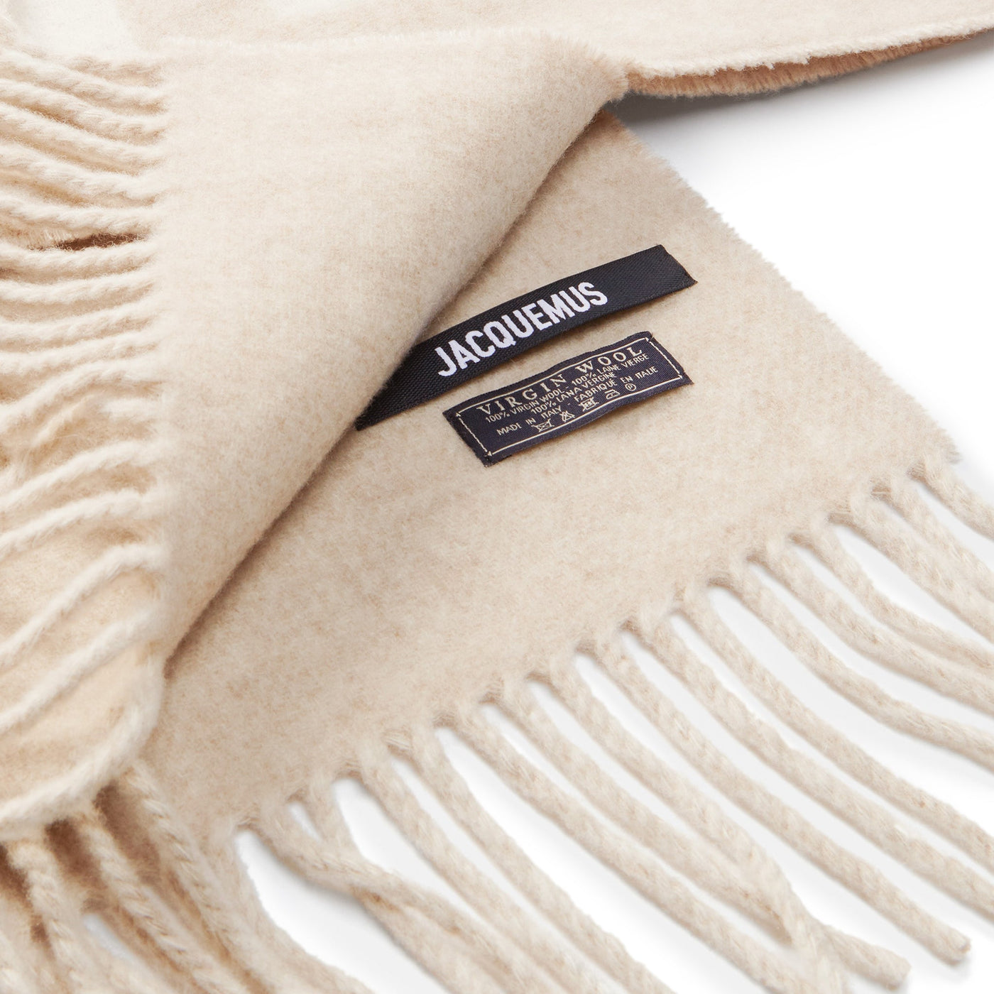 Écharpe Jacquemus L'echarpe Fringe Logo Multi-beige — vue 5