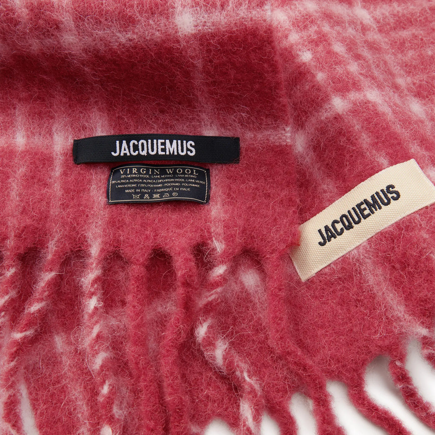 Écharpe Jacquemus L'echarpe Carro Checked Rouge — vue 5