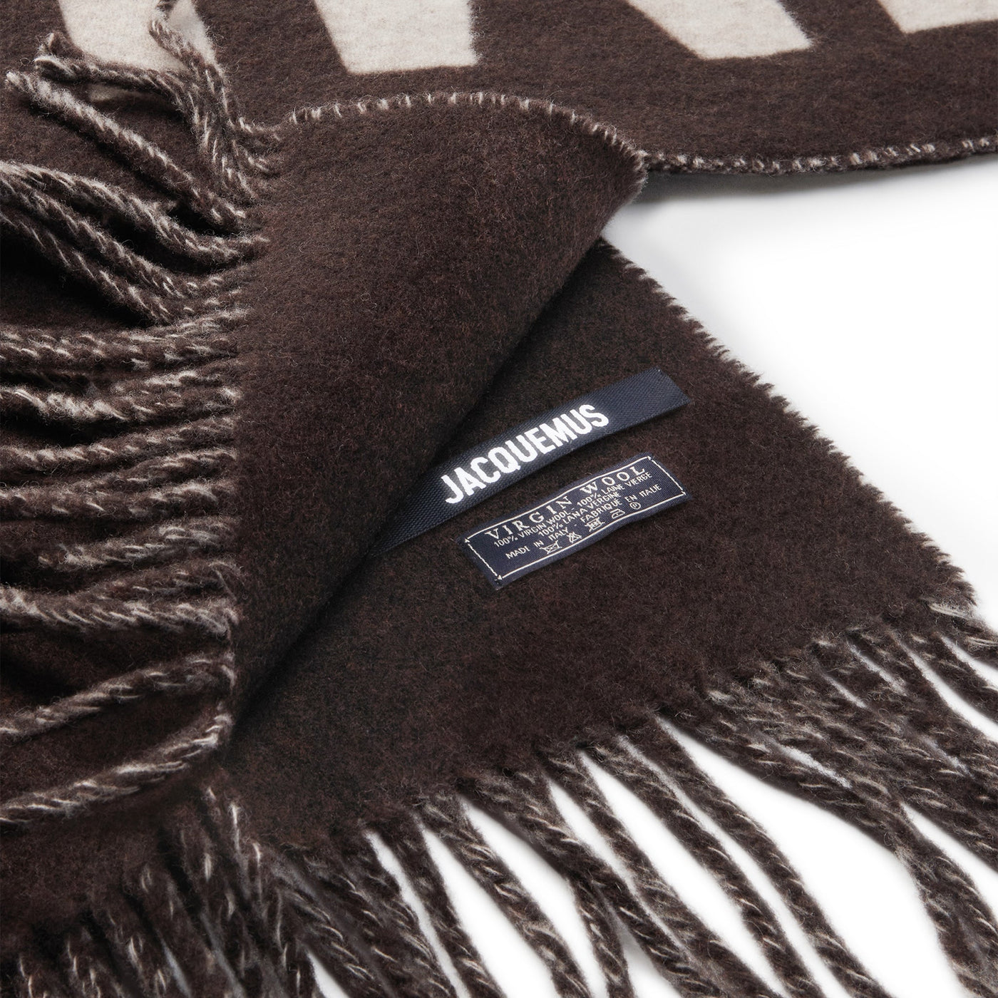 Écharpe Jacquemus L'echarpe Fringe Logo Multi-marron — vue 5