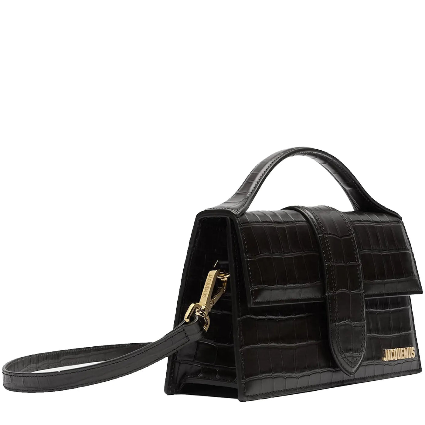 Sac à bandoulière Jacquemus Large Bambino Noir Crocodile Crossbody — vue 3