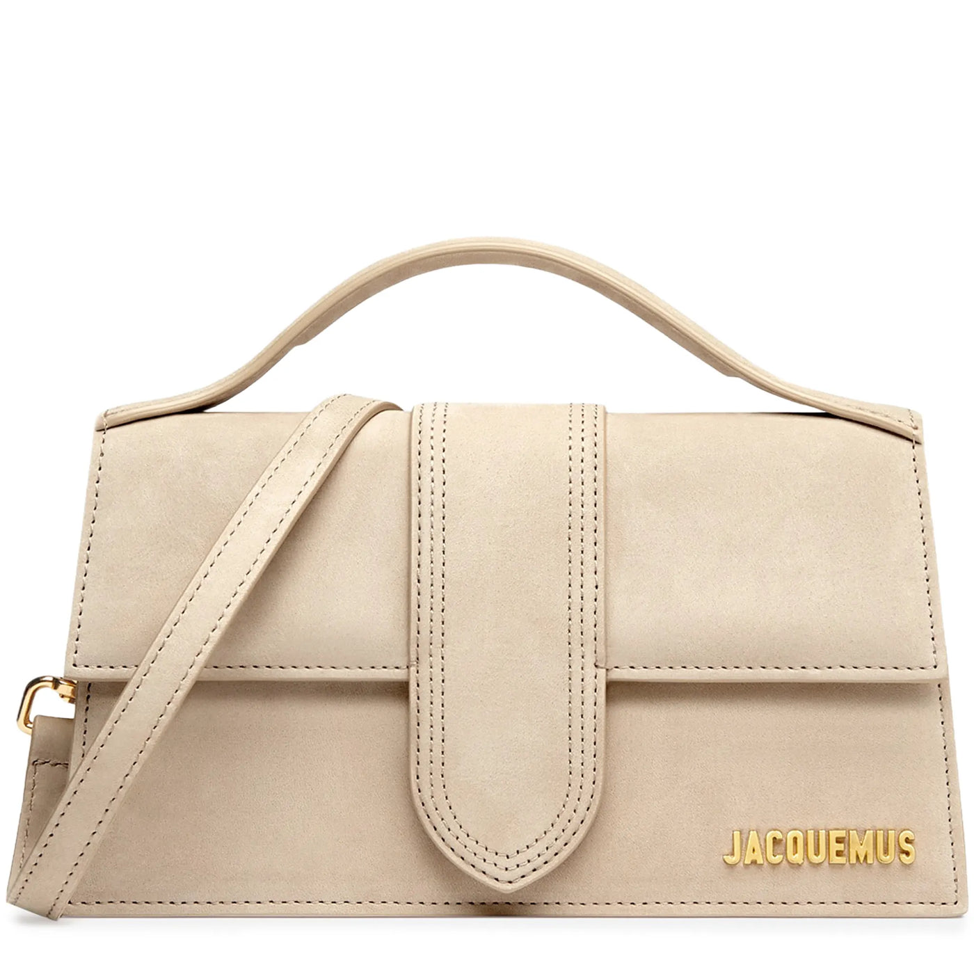 Sac à bandoulière Jacquemus Large Bambino Foncé Beige Suede Crossbody