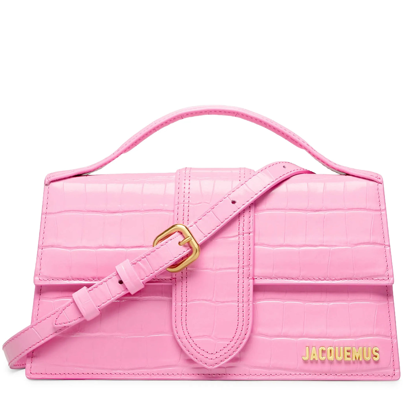 Sac à bandoulière Jacquemus Large Bambino Rose Crocodile Crossbody