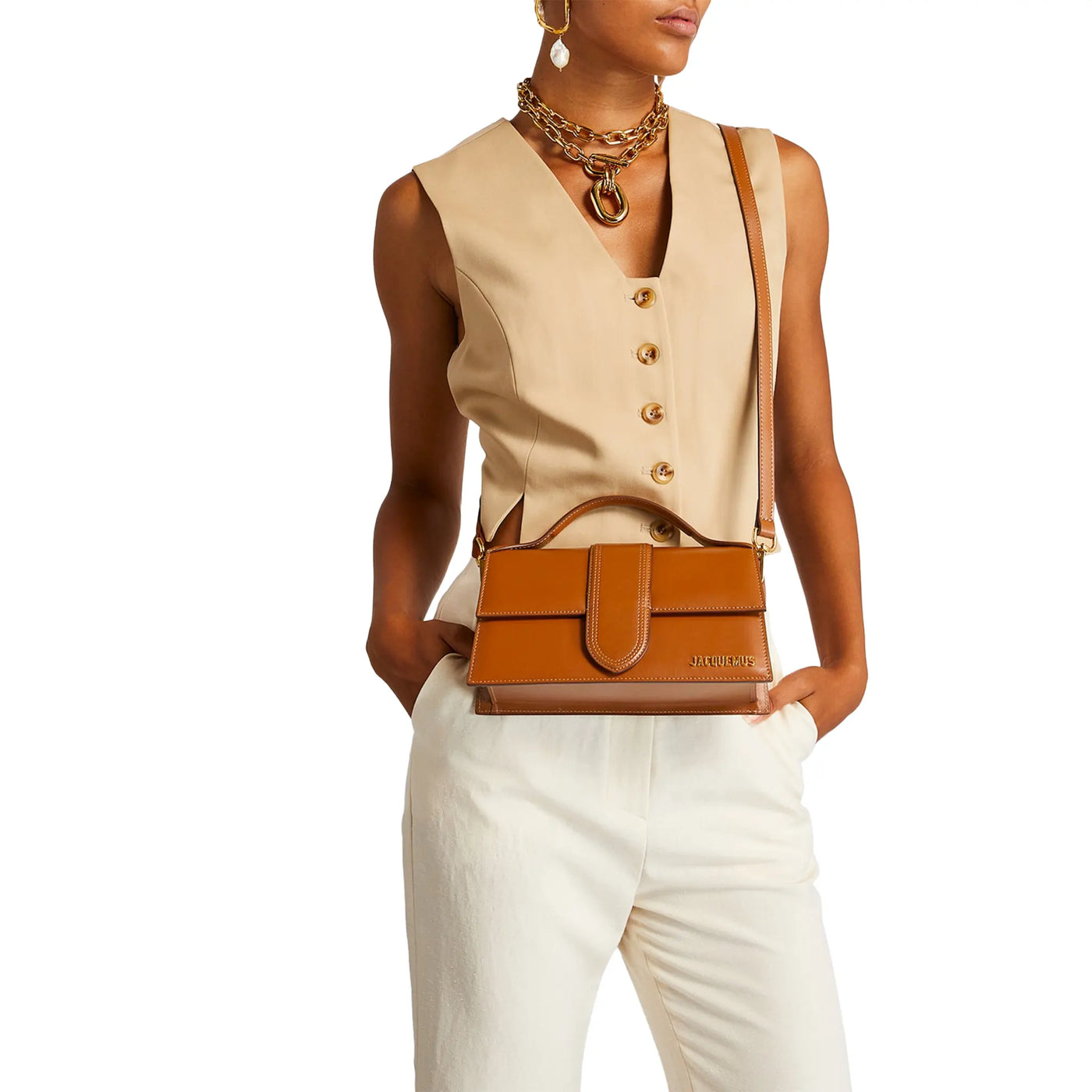 Sac à bandoulière Jacquemus Large Bambino Clair Marron Crossbody — vue 5