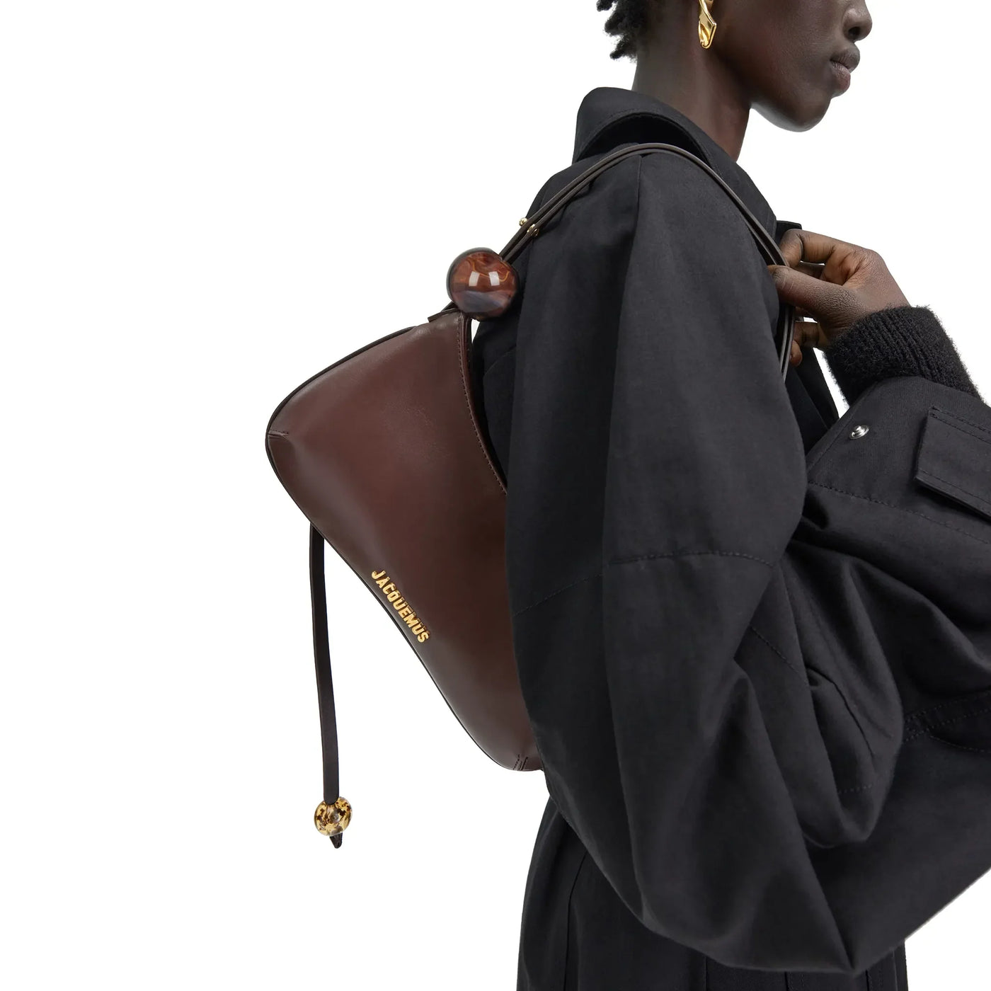 Sac à bandoulière Jacquemus le Bisou Perle Medium Marron Shoulder — vue 2