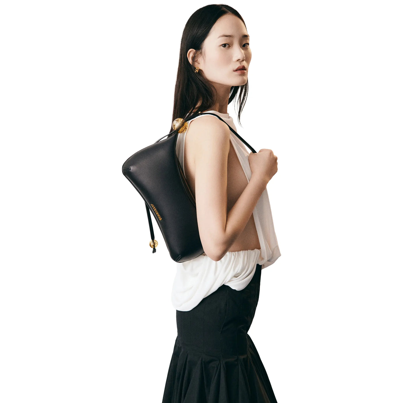 Sac à bandoulière Jacquemus les Classiques the Bisou Perle Beaded Noir Shoulder — vue 8