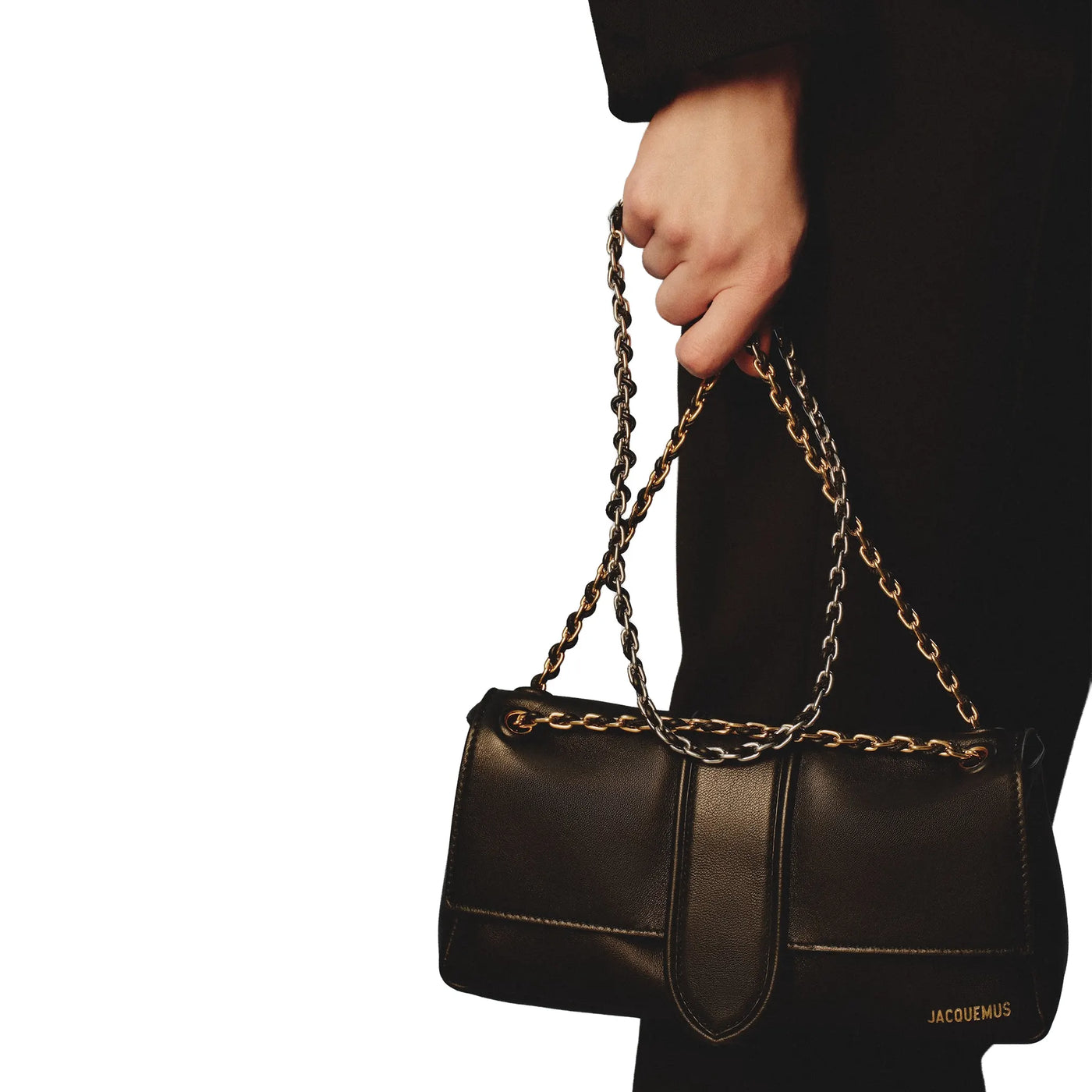 Sac à bandoulière Jacquemus the Bambino Chain Soft Flap Noir Shoulder — vue 4