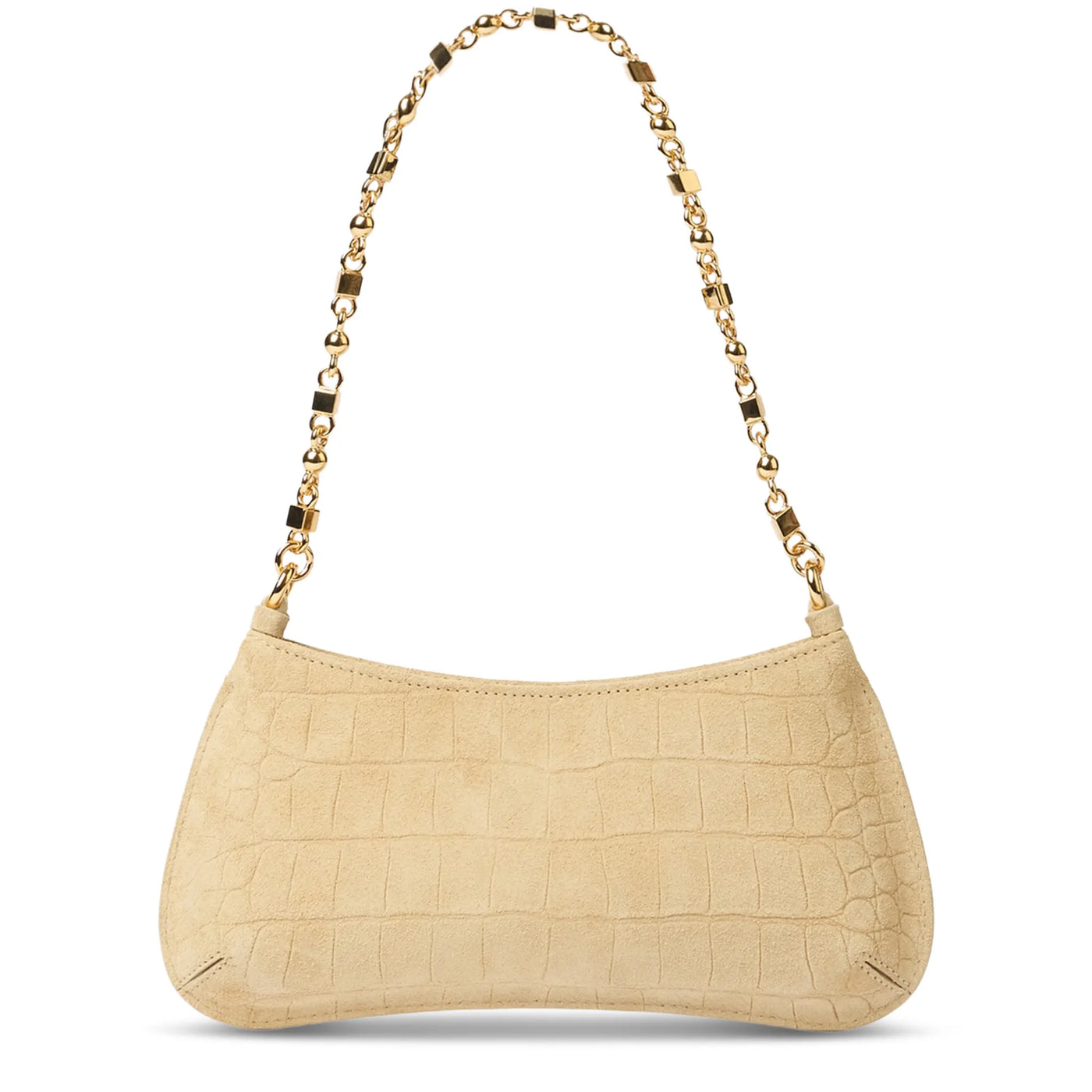 Sac à bandoulière Jacquemus the Bisou Chain Small Suede Beige Shoulder — vue 3