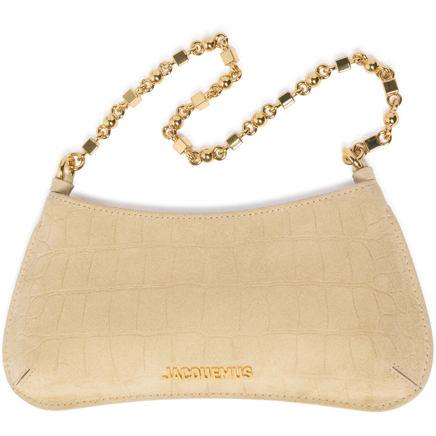 Sac à bandoulière Jacquemus the Bisou Chain Small Suede Beige Shoulder — vue 5