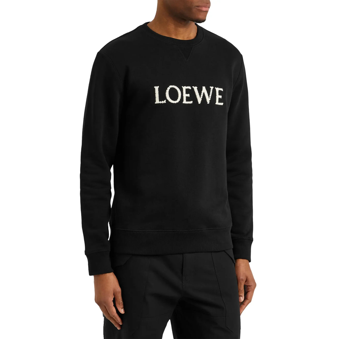 Sweat Loewe Crewneck Cotton Noir — vue 3
