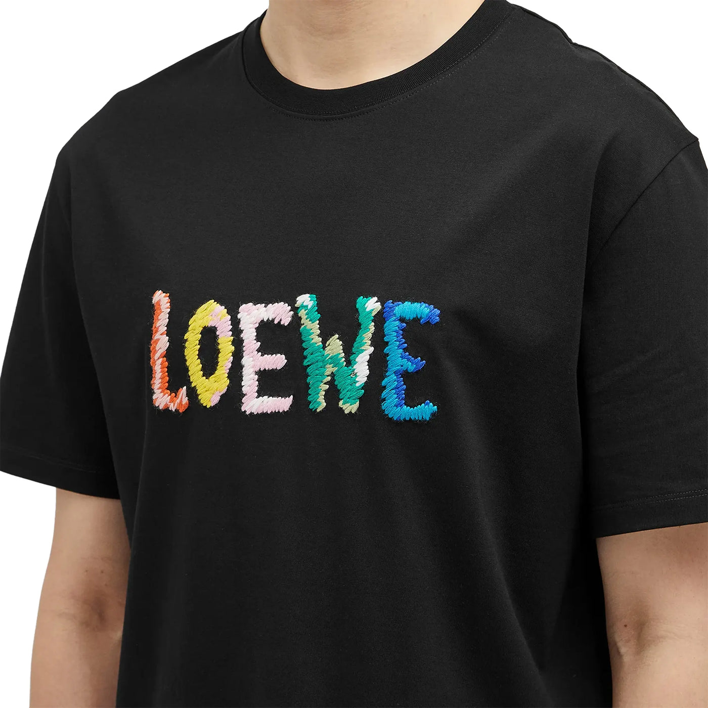 T-Shirt Loewe Embroidered Relaxed Fit Noir T Shirt — vue 5