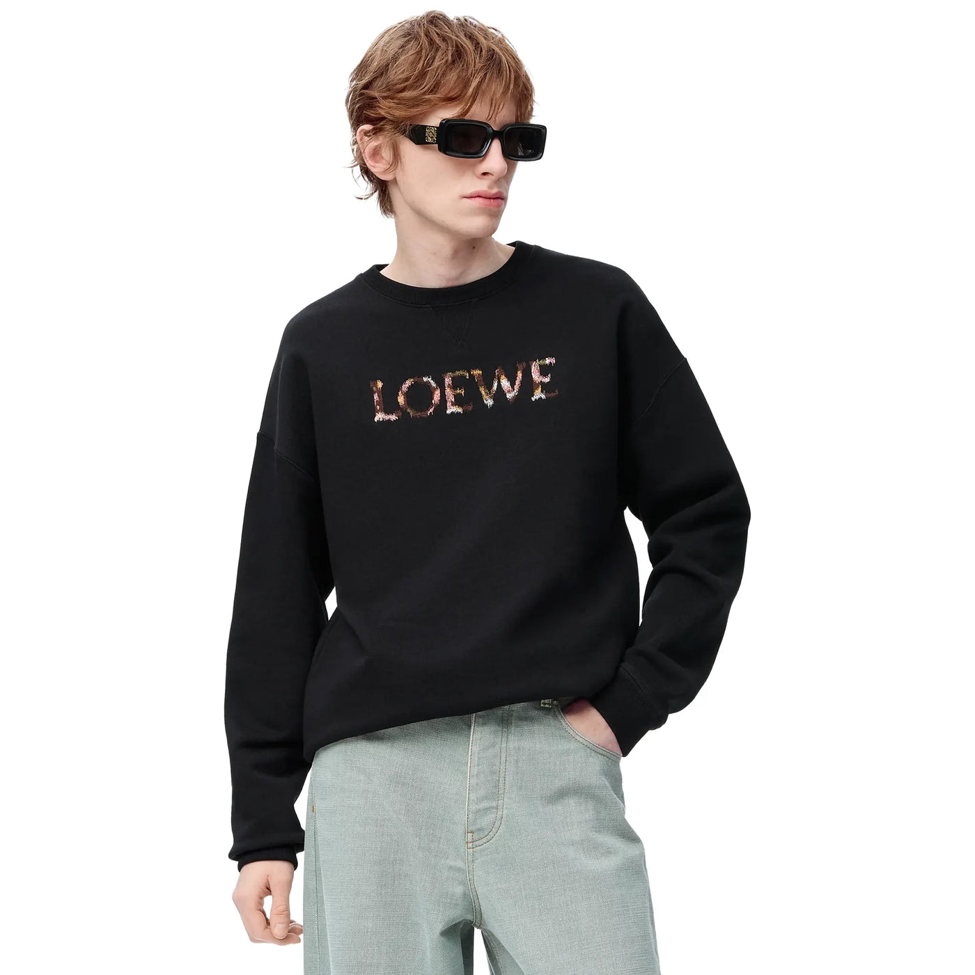 Sweat Loewe Regular Fit Cotton Noir — vue 3