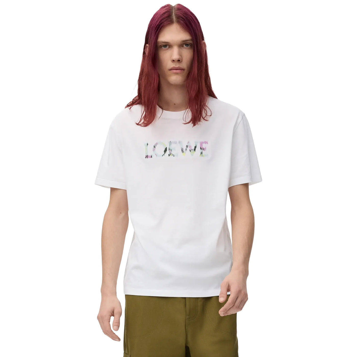 T-Shirt Loewe Relaxed Fit Embroidery Cotton Blanc T-shirt — vue 2
