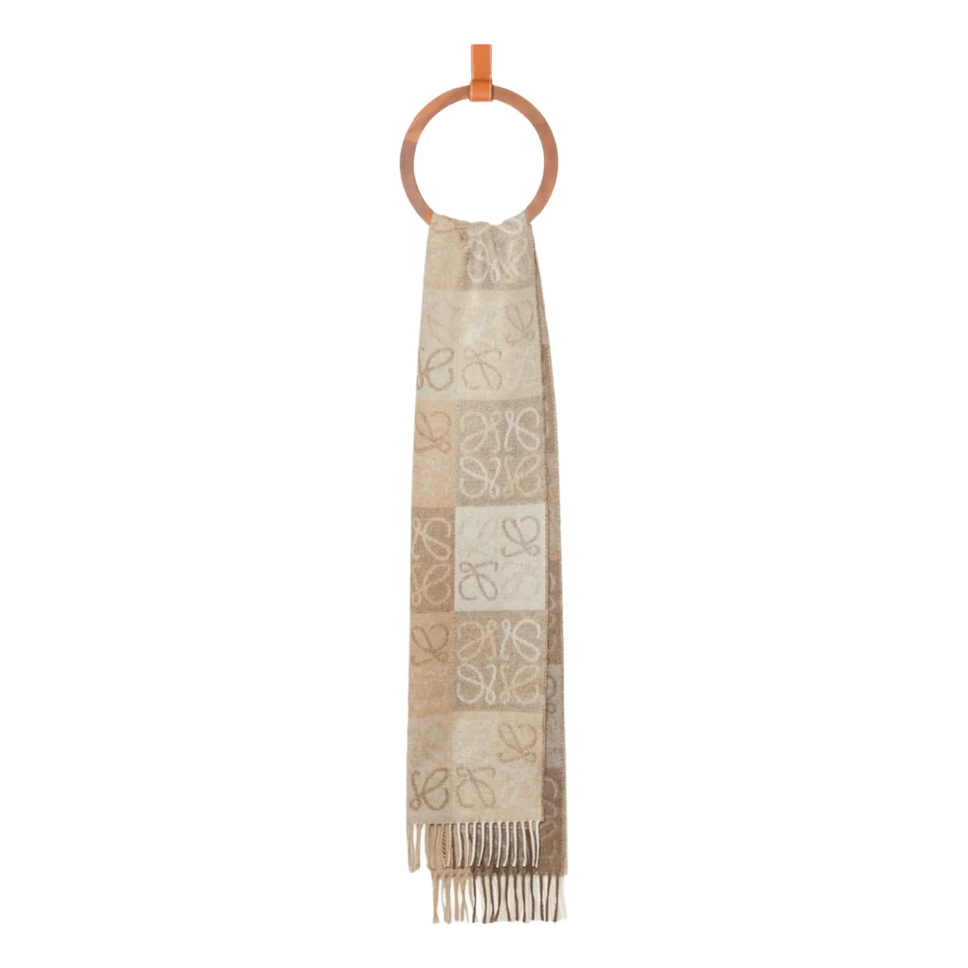 Écharpe Loewe Wool and Cashmere Blanc Beige — vue 3