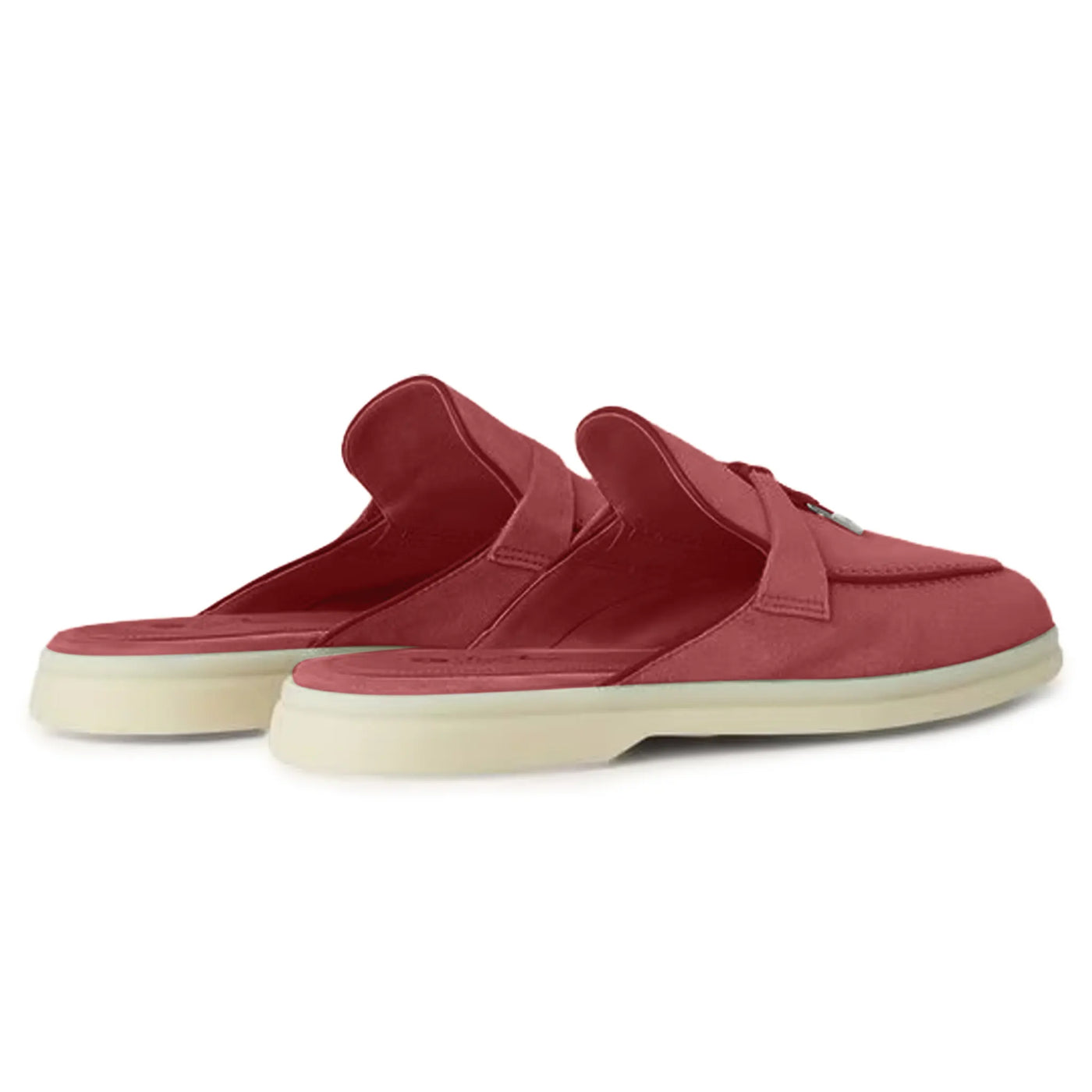 Mocassins Loro Piana Babouche Summer Charms Walk Suede Rouge Orchid — vue 4