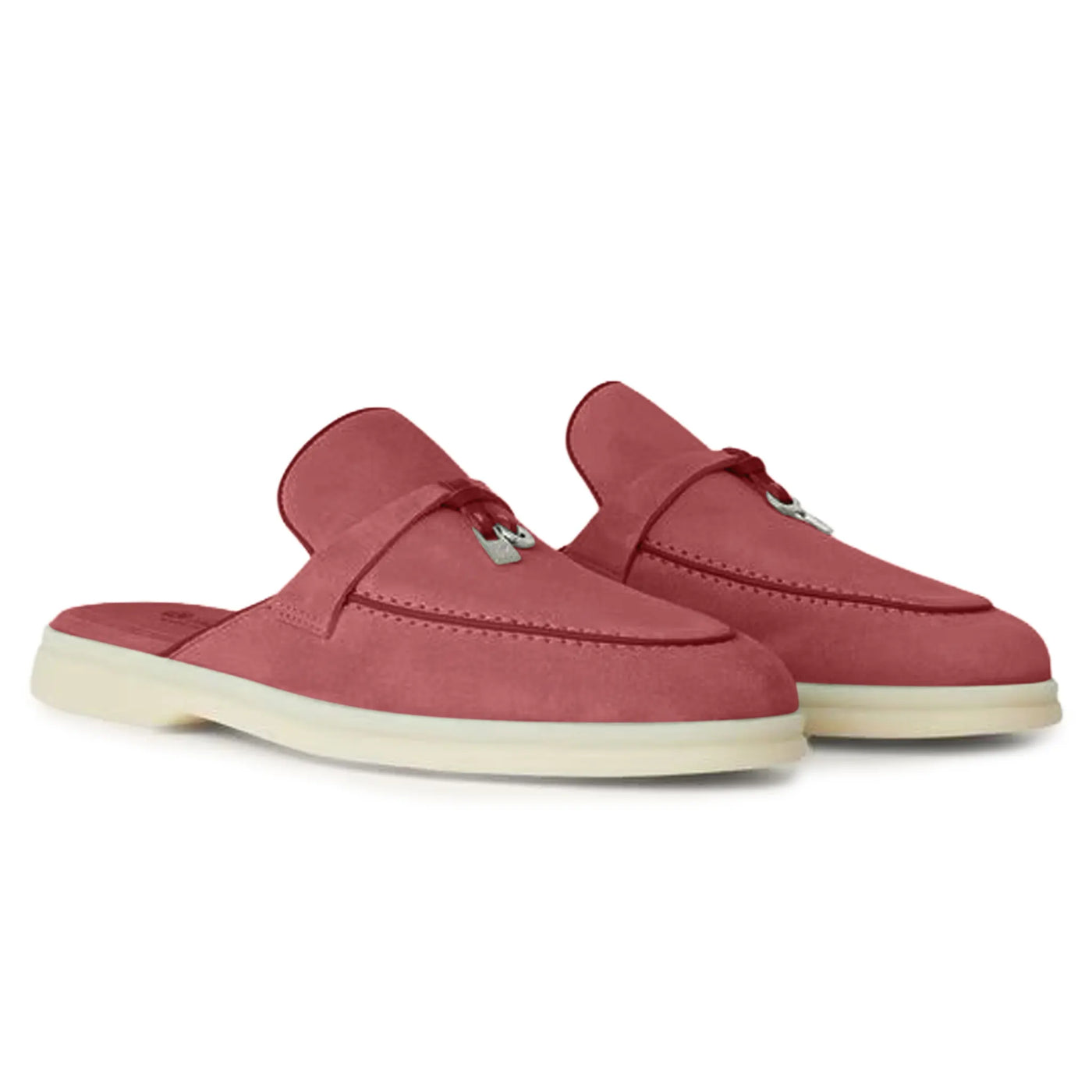 Mocassins Loro Piana Babouche Summer Charms Walk Suede Rouge Orchid — vue 2