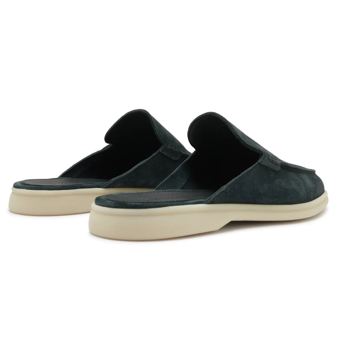 Mocassins Loro Piana Babouche Walk Suede Foncé Vert — vue 3