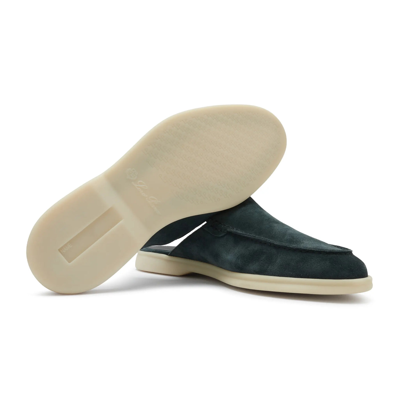 Mocassins Loro Piana Babouche Walk Suede Foncé Vert — vue 4