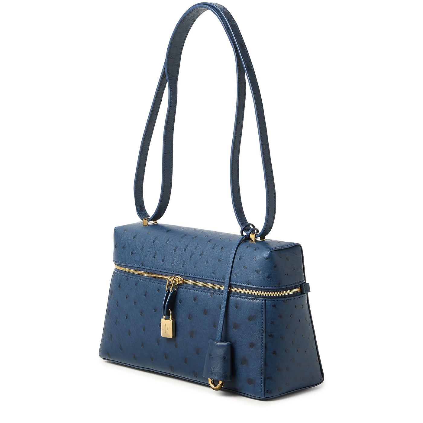 Sac à bandoulière Loro Piana Extra L27 Ostrich Leather Ocean Heart Sun Or Shoulder — vue 3