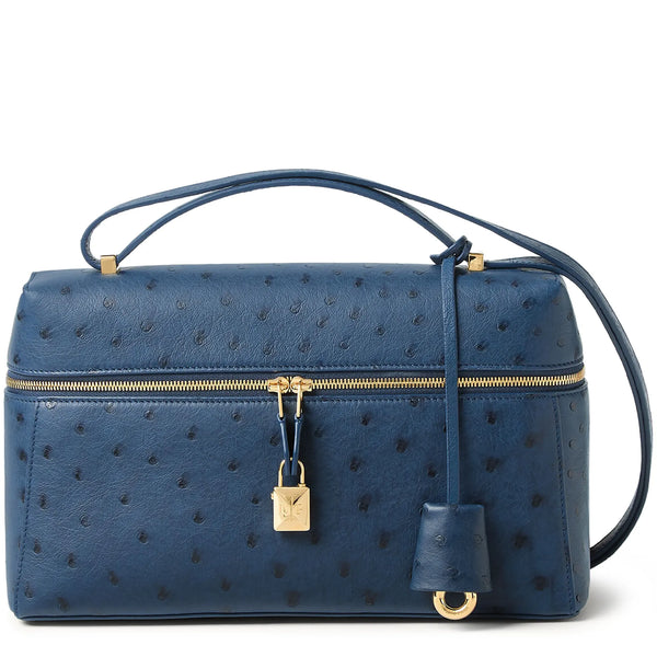Sac à bandoulière Loro Piana Extra L27 Ostrich Leather Ocean Heart Sun Or Shoulder