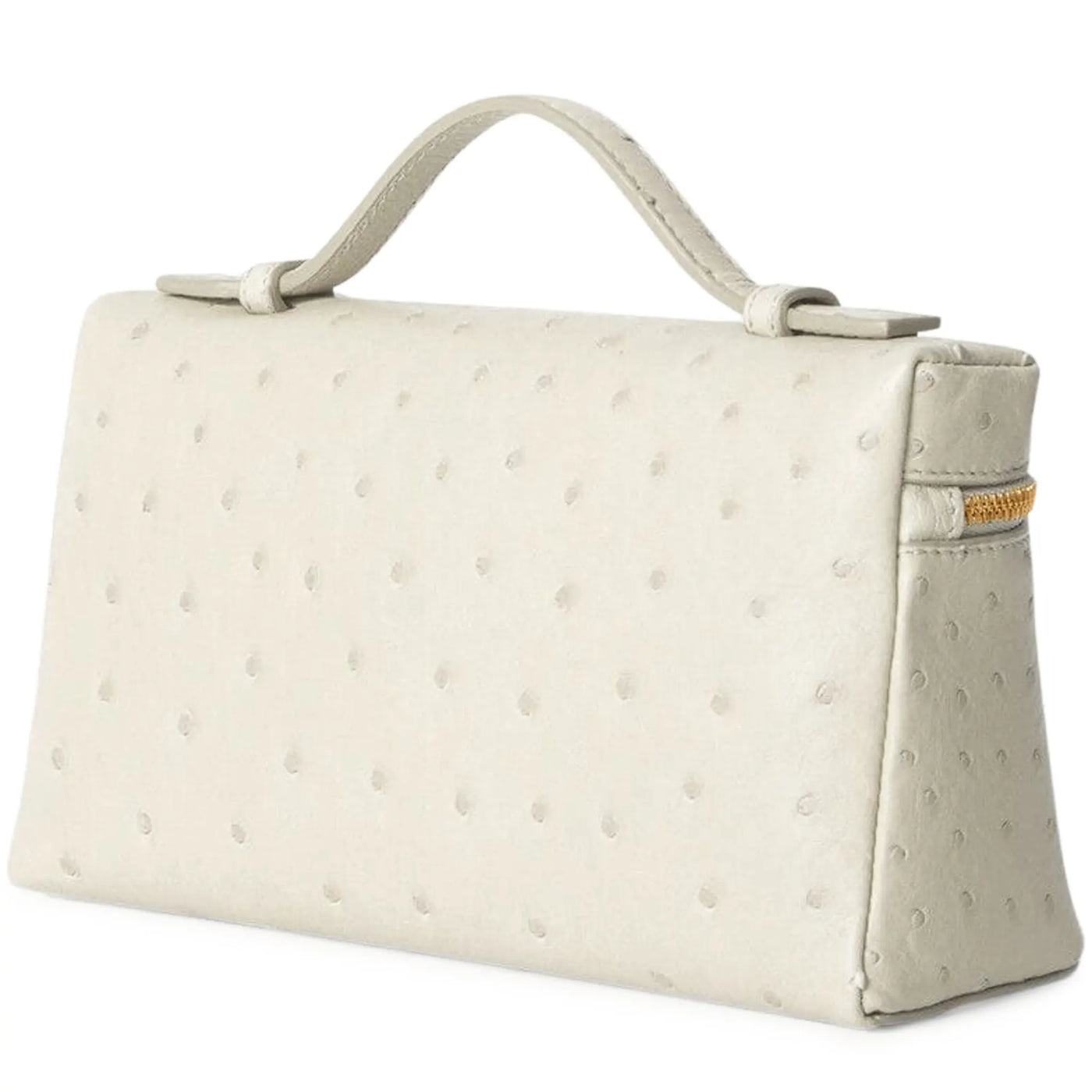 Sac à bandoulière Loro Piana Extra Pocket L19 Ostrich Leather Whisper Blanc Sun Or Shoulder — vue 2