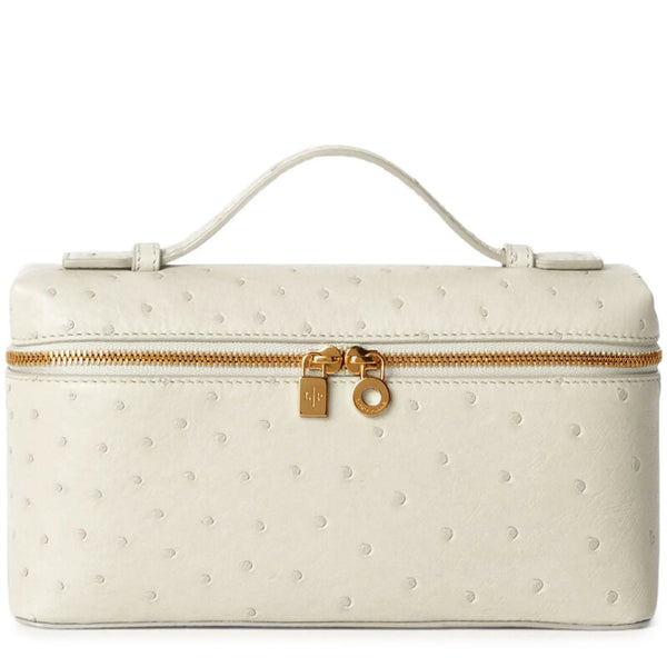 Sac à bandoulière Loro Piana Extra Pocket L19 Ostrich Leather Whisper Blanc Sun Or Shoulder