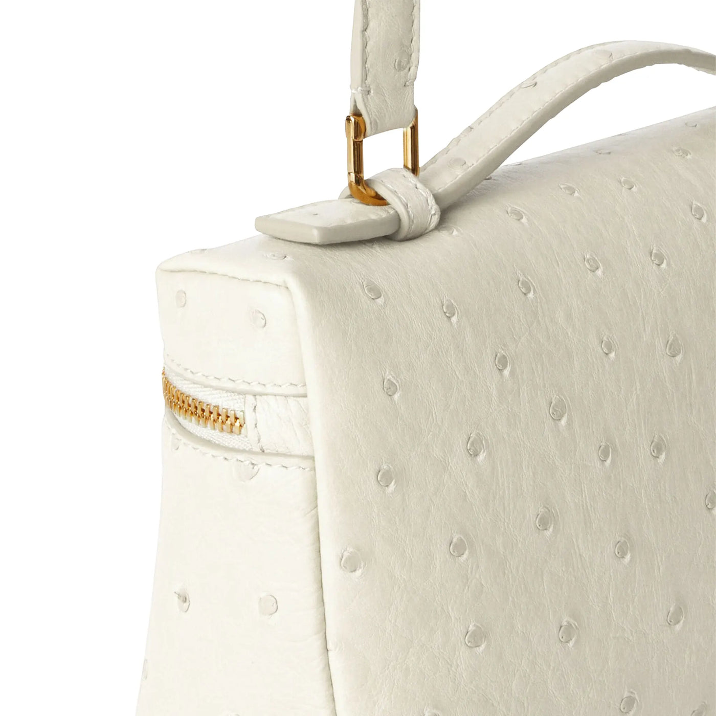 Sac à bandoulière Loro Piana Extra Pocket L19 Ostrich Leather Whisper Blanc Sun Or Shoulder — vue 5