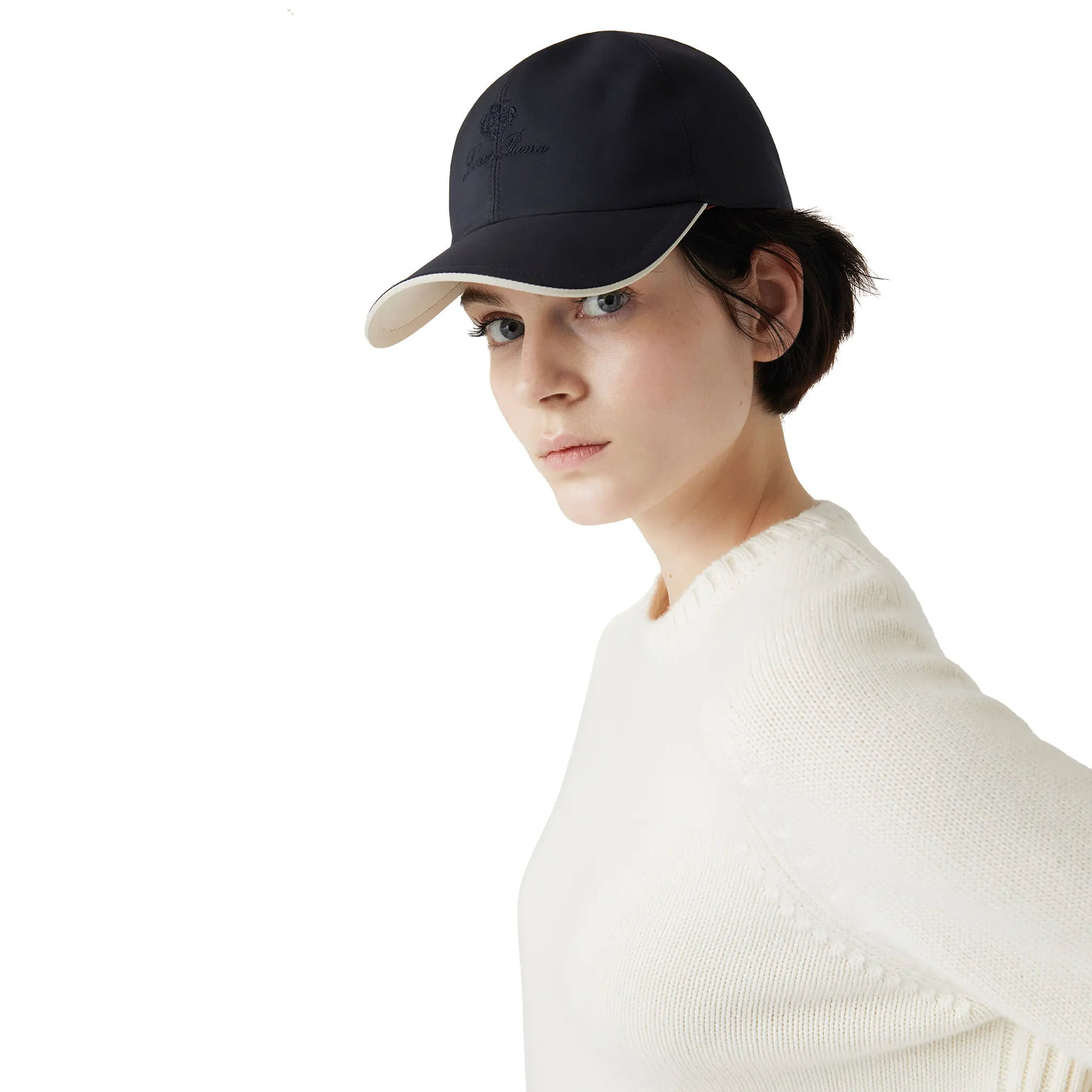 Casquette Loro Piana Microfibre Storm System Onyx Ivoire Baseball — vue 3
