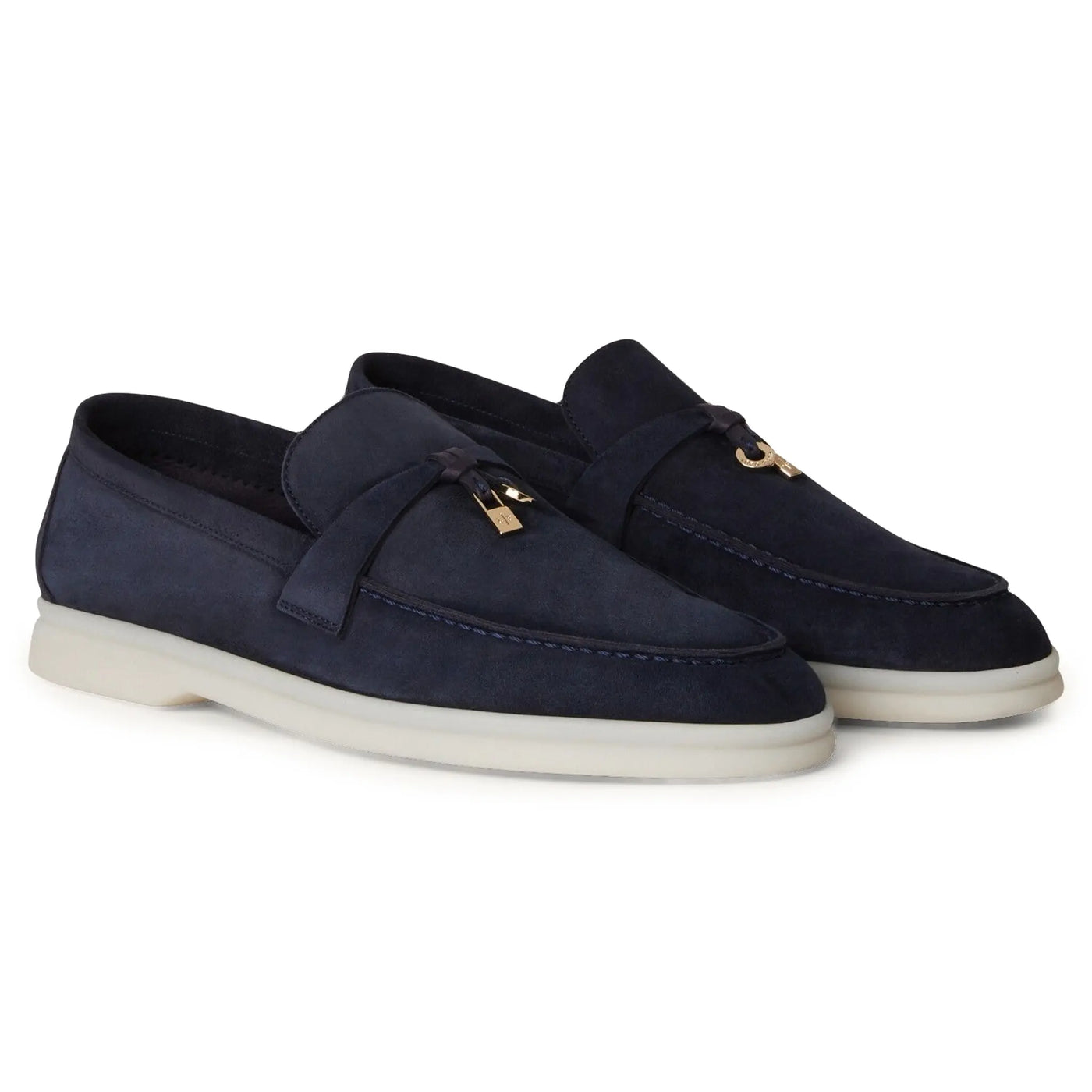 Mocassins Loro Piana Summer Charms Suede Argo Bleu Melange — vue 2