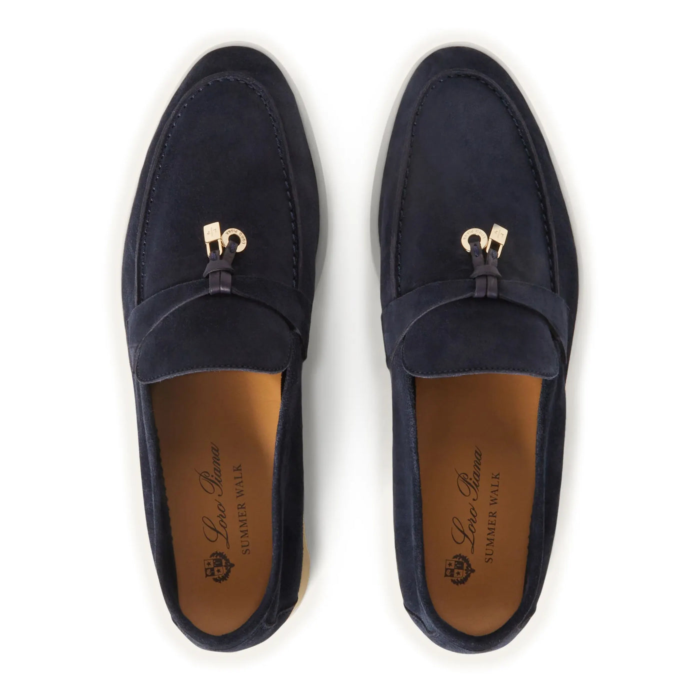 Mocassins Loro Piana Summer Charms Suede Argo Bleu Melange — vue 3