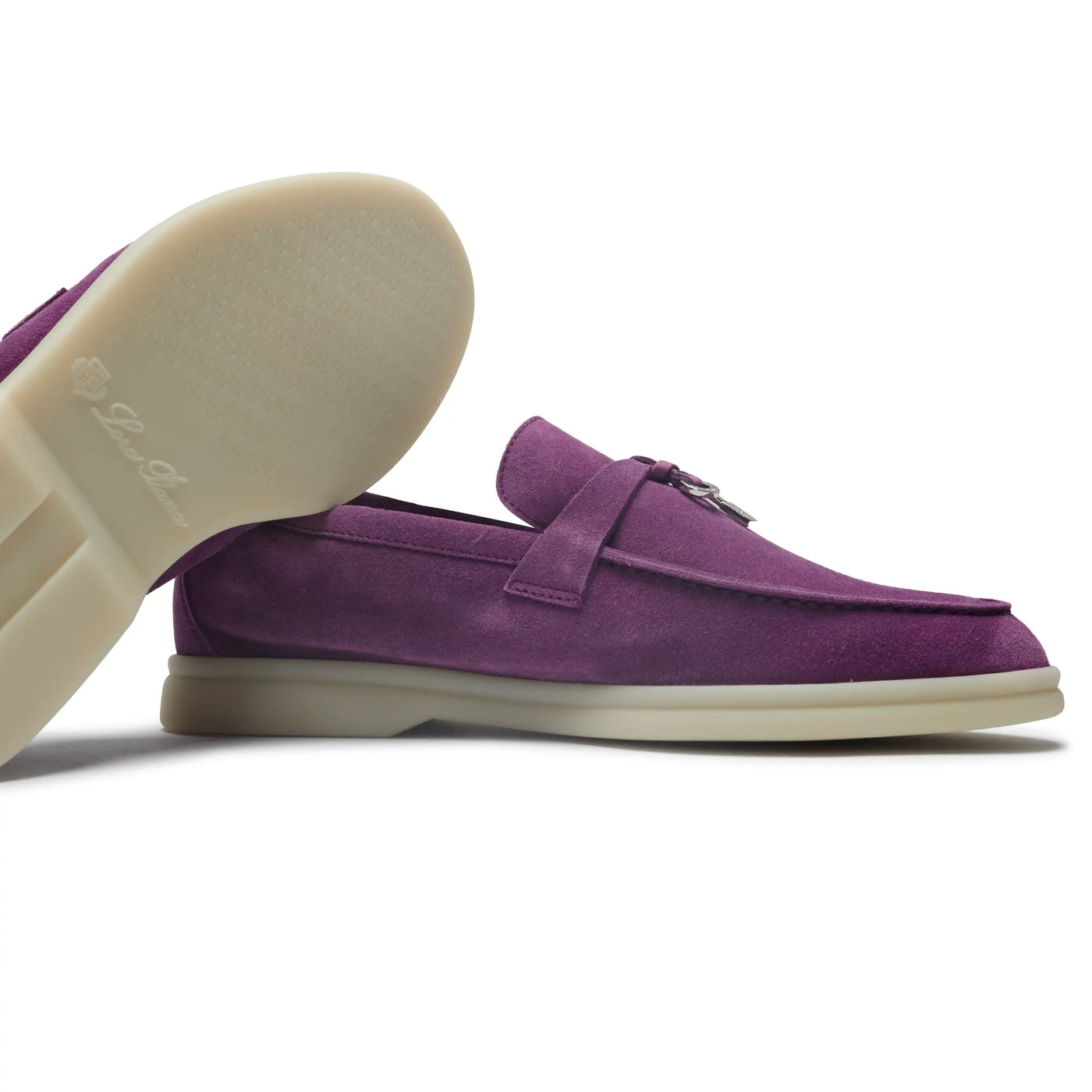 Mocassins Loro Piana Summer Charms Suede Violet Daisy — vue 4