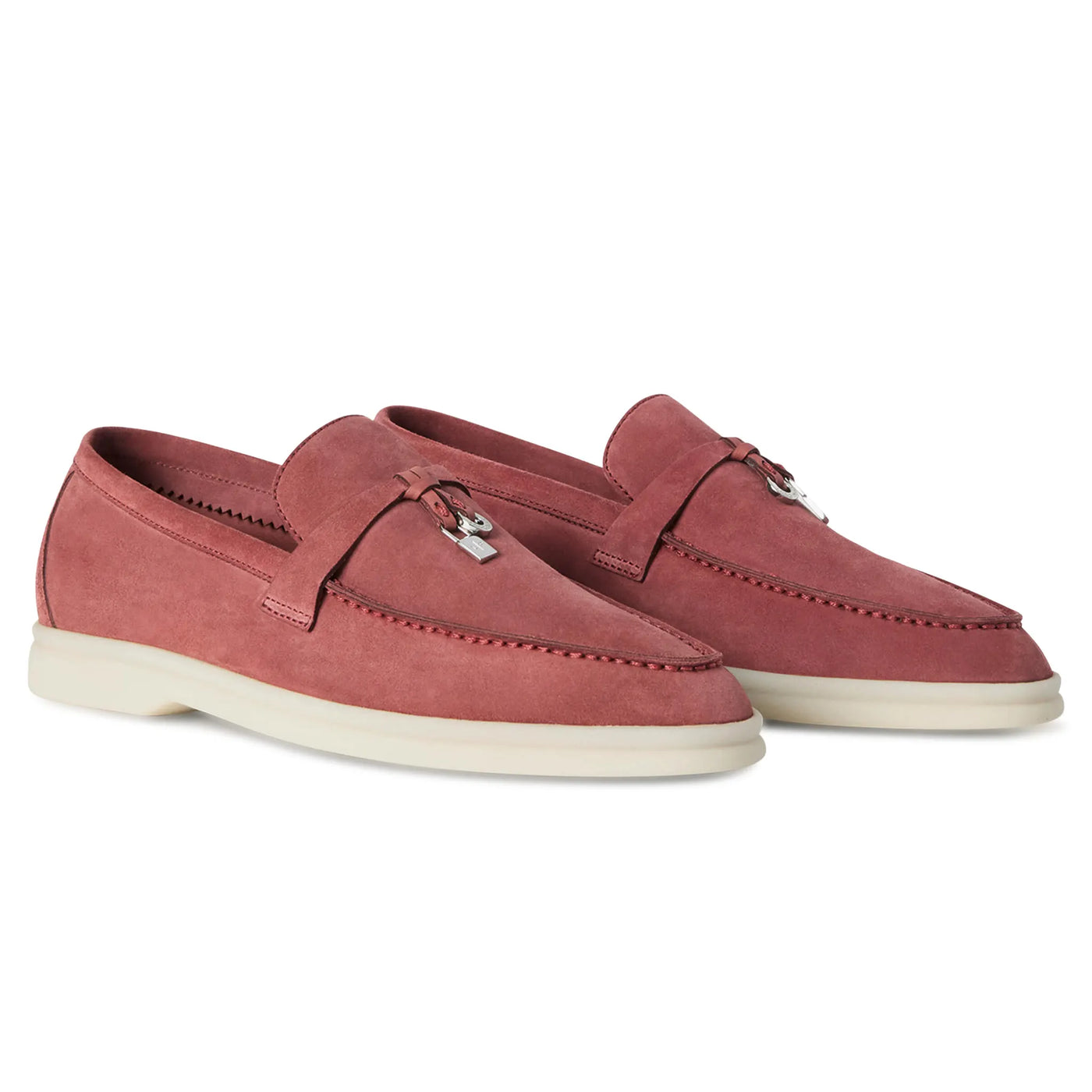 Mocassins Loro Piana Summer Charms Suede Rouge Orchid — vue 2