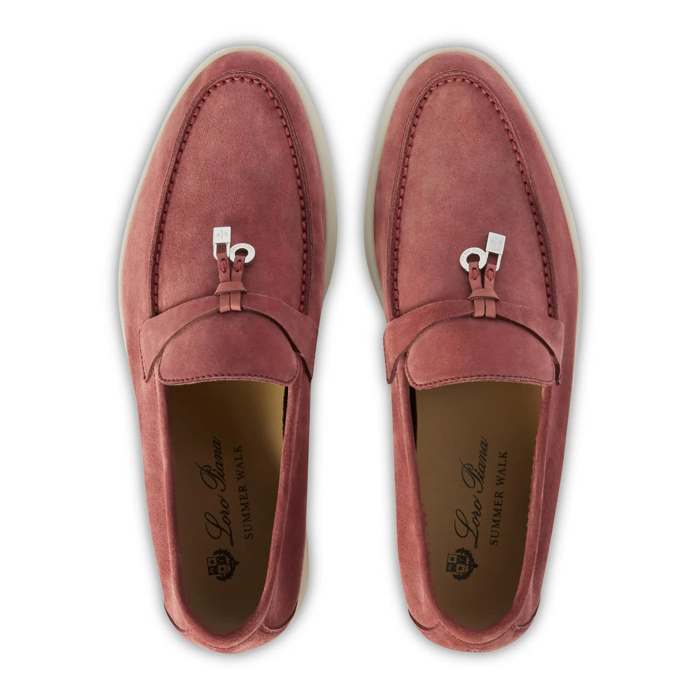 Mocassins Loro Piana Summer Charms Suede Rouge Orchid — vue 3