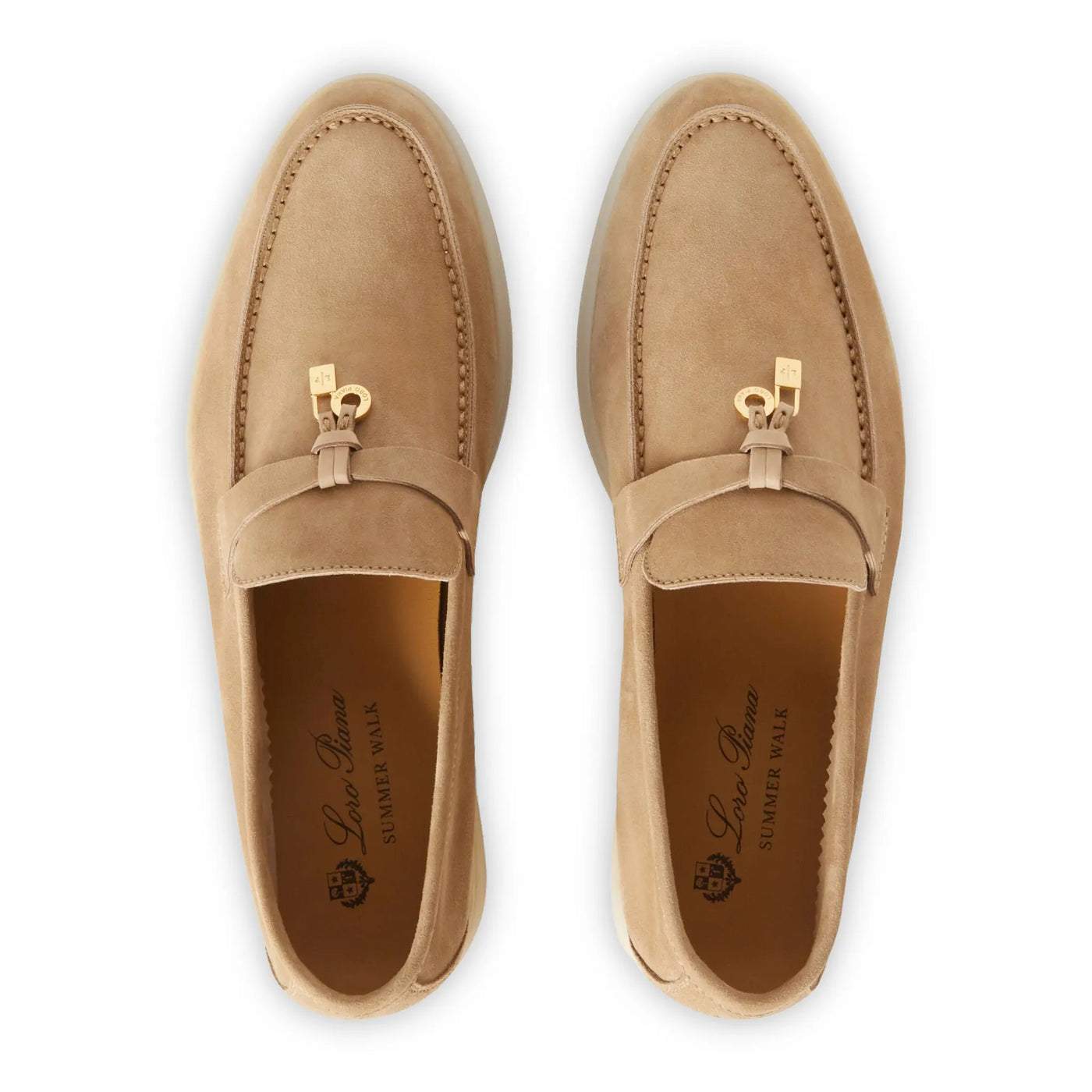 Mocassins Loro Piana Summer Charms Suede Sandstone — vue 3