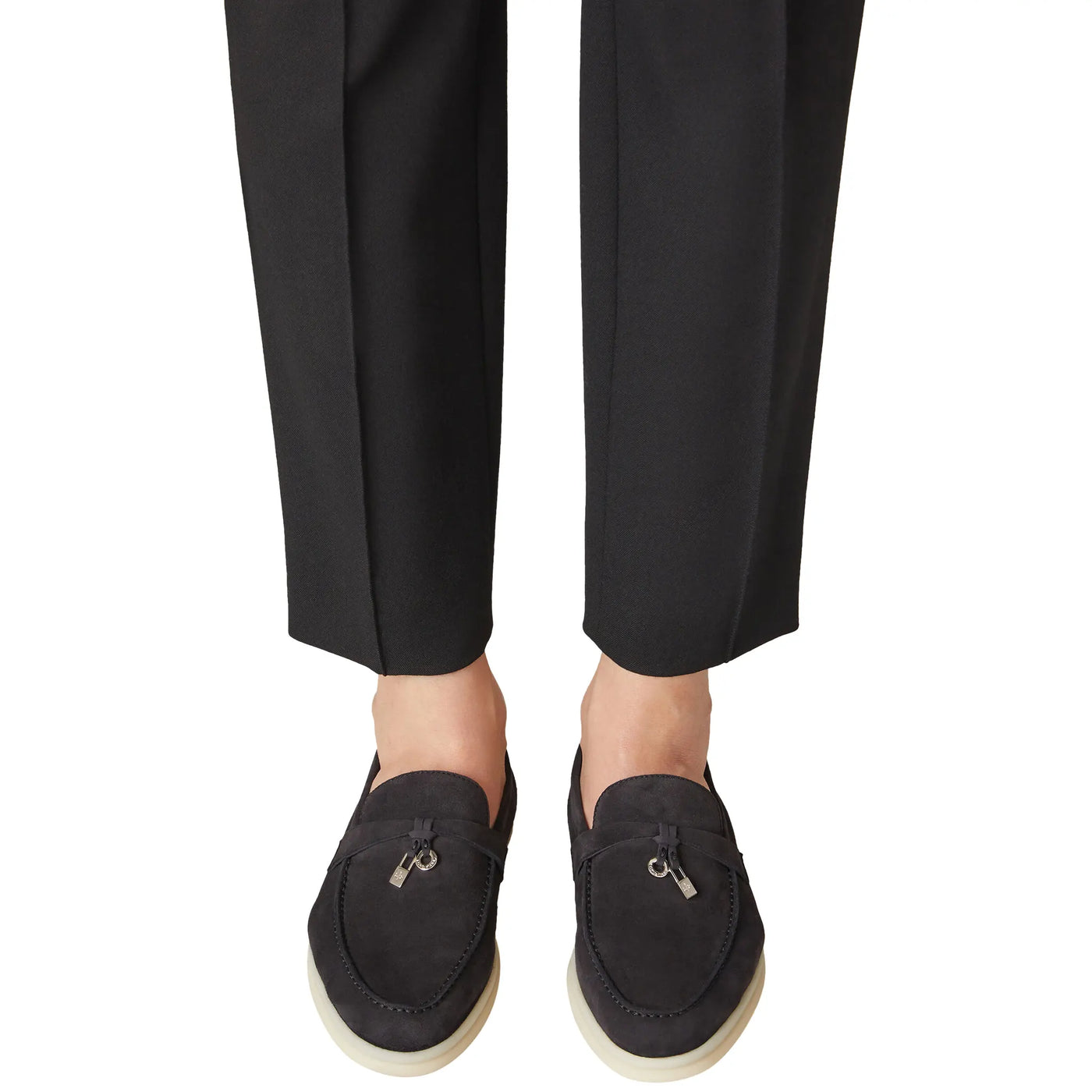 Mocassins Loro Piana Summer Charms Walk Suede Caviar — vue 7