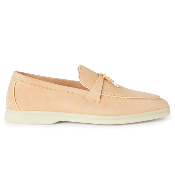 Mocassins Loro Piana Summer Charms Walk Suede Goatskin Rose Reef