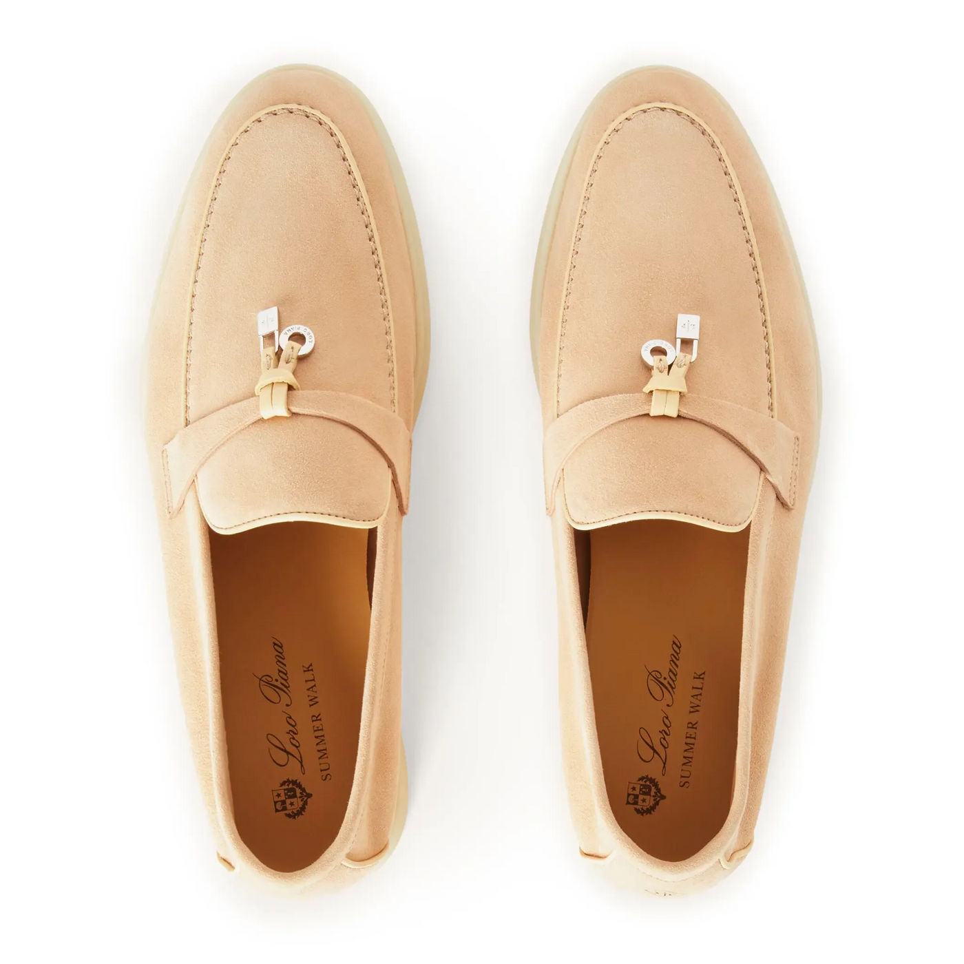 Mocassins Loro Piana Summer Charms Walk Suede Goatskin Rose Reef — vue 3