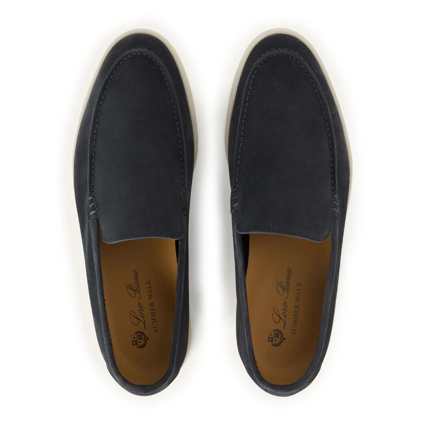 Mocassins Loro Piana Summer Walk Suede Classic Bleu — vue 3