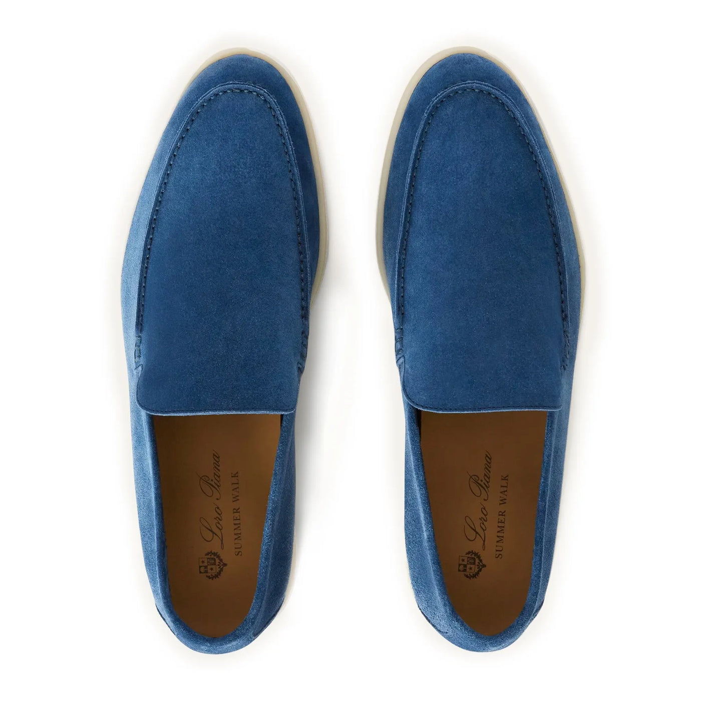 Mocassins Loro Piana Summer Walk Suede Cobalt Ink — vue 3