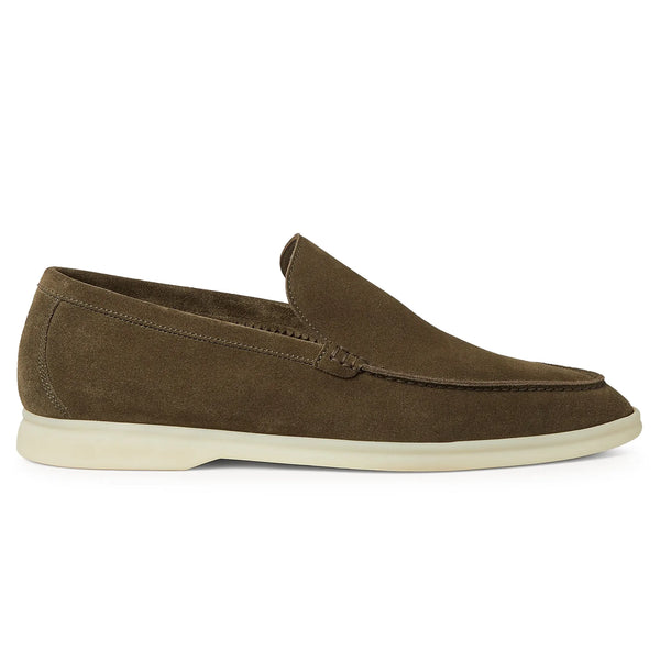 Mocassins Loro Piana Summer Walk Suede Gris Moss