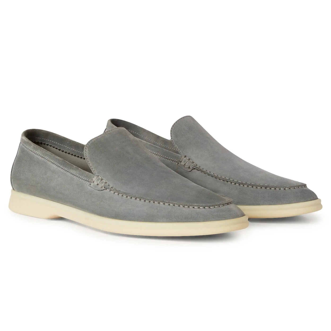 Mocassins Loro Piana Summer Walk Suede Gull Gris — vue 2