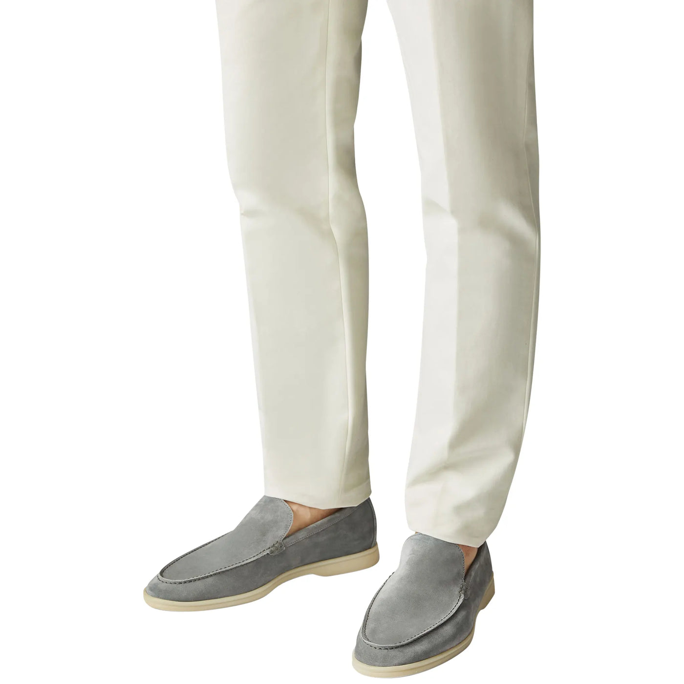 Mocassins Loro Piana Summer Walk Suede Gull Gris — vue 7